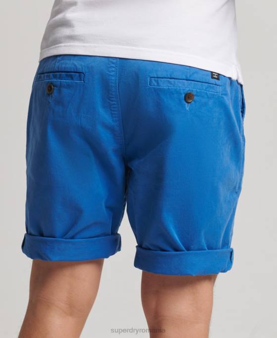 Superdry pantaloni scurți chino din bumbac organic îmbrăcăminte albastru deschis bărbați JX0Z336