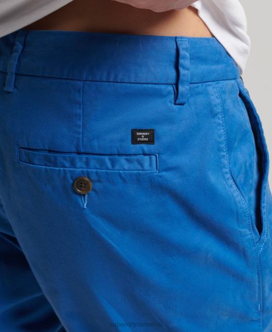Superdry pantaloni scurți chino din bumbac organic îmbrăcăminte albastru deschis bărbați JX0Z336