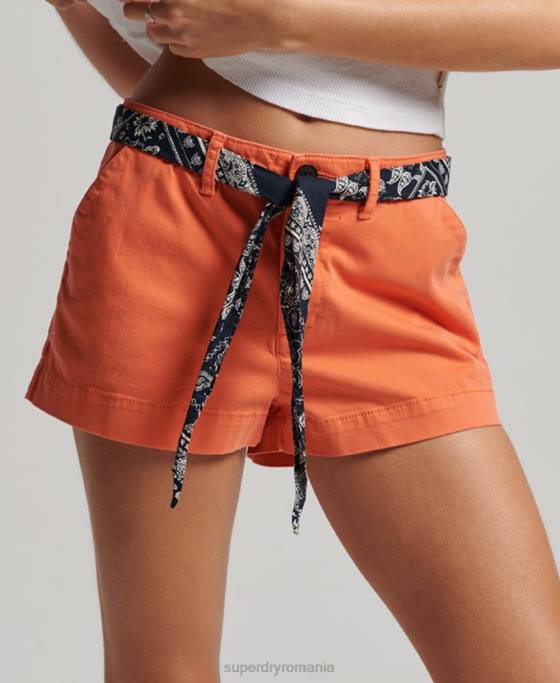 Superdry pantaloni scurți chino fierbinți îmbrăcăminte coral femei JX0Z2135