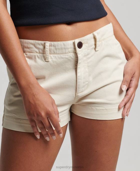 Superdry pantaloni scurți chino fierbinți îmbrăcăminte cremă femei JX0Z2177