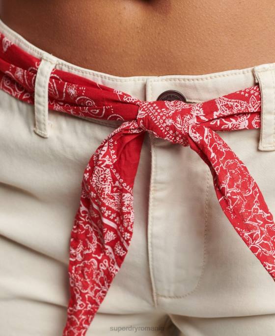 Superdry pantaloni scurți chino fierbinți îmbrăcăminte cremă femei JX0Z2177