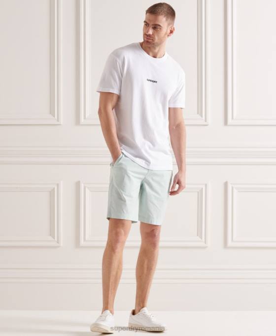 Superdry pantaloni scurți chino pentru hârtie îmbrăcăminte albastru deschis bărbați JX0Z6494