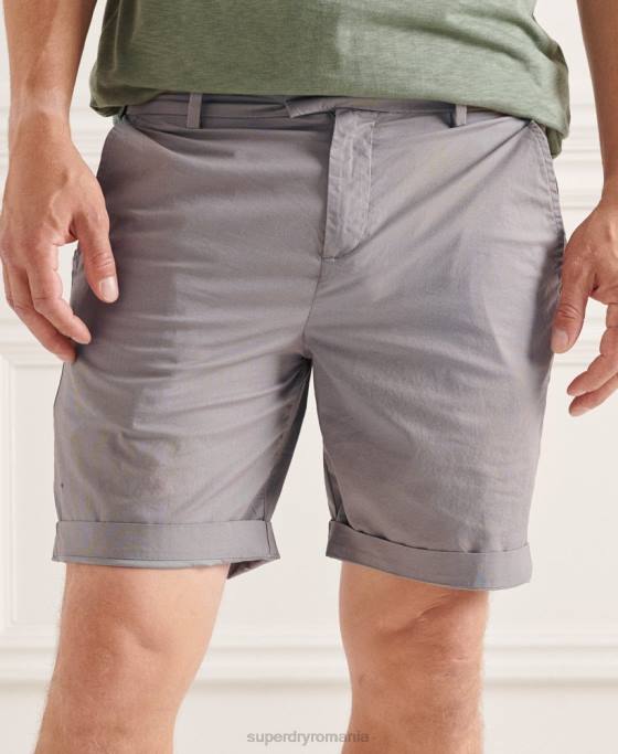 Superdry pantaloni scurți chino pentru hârtie îmbrăcăminte gri deschis bărbați JX0Z6493