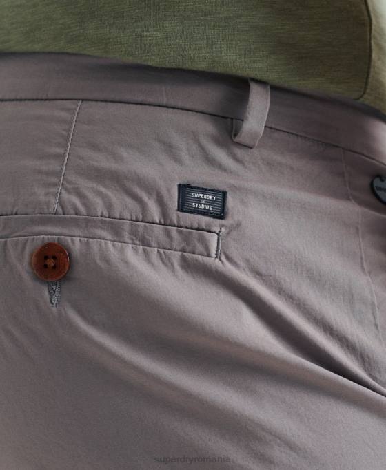 Superdry pantaloni scurți chino pentru hârtie îmbrăcăminte gri deschis bărbați JX0Z6493