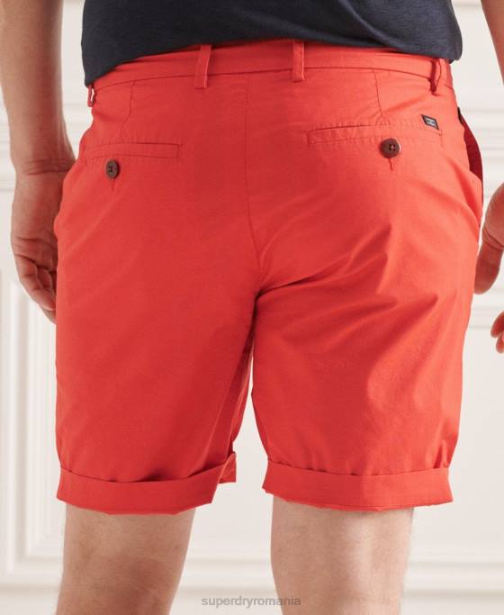 Superdry pantaloni scurți chino pentru hârtie îmbrăcăminte portocale bărbați JX0Z6463
