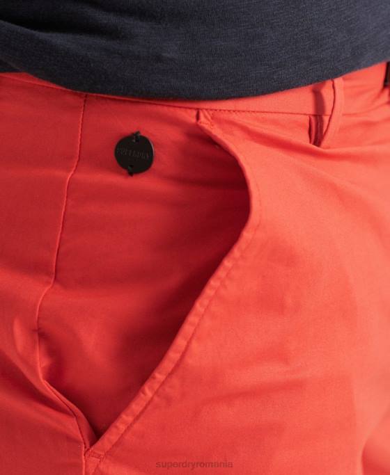 Superdry pantaloni scurți chino pentru hârtie îmbrăcăminte portocale bărbați JX0Z6463
