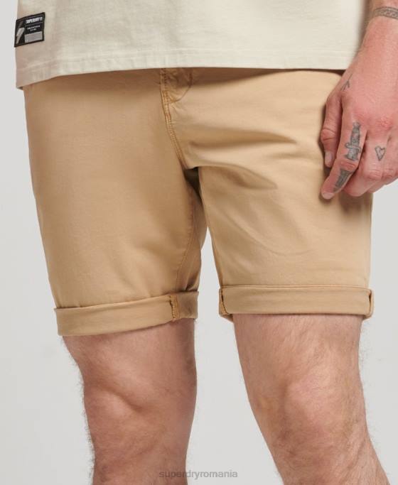 Superdry pantaloni scurți chino studios din bumbac organic îmbrăcăminte bej bărbați JX0Z305