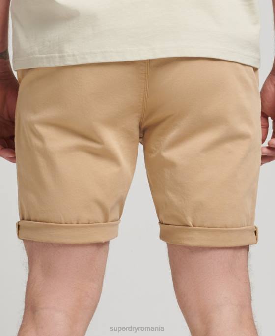 Superdry pantaloni scurți chino studios din bumbac organic îmbrăcăminte bej bărbați JX0Z305