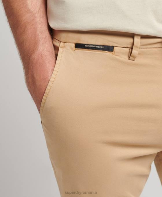 Superdry pantaloni scurți chino studios din bumbac organic îmbrăcăminte bej bărbați JX0Z305