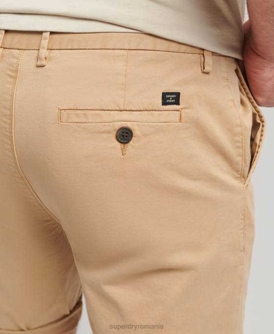 Superdry pantaloni scurți chino studios din bumbac organic îmbrăcăminte bej bărbați JX0Z305