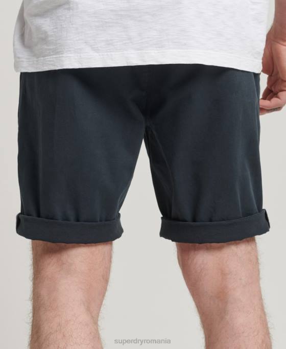 Superdry pantaloni scurți chino studios din bumbac organic îmbrăcăminte marina bărbați JX0Z346
