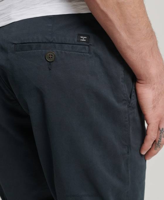 Superdry pantaloni scurți chino studios din bumbac organic îmbrăcăminte marina bărbați JX0Z346