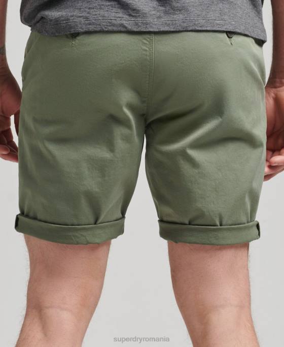 Superdry pantaloni scurți chino studios din bumbac organic îmbrăcăminte verde bărbați JX0Z282