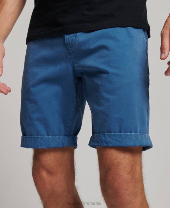 Superdry pantaloni scurți chino îmbrăcăminte albastru deschis bărbați JX0Z251