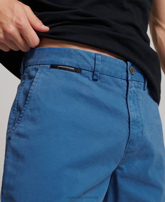 Superdry pantaloni scurți chino îmbrăcăminte albastru deschis bărbați JX0Z251