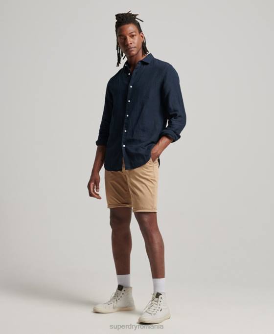 Superdry pantaloni scurți chino îmbrăcăminte bej bărbați JX0Z245