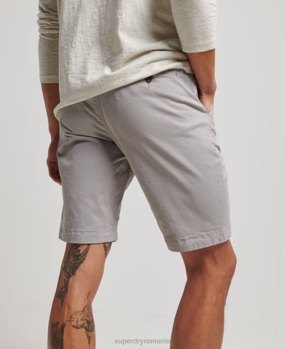 Superdry pantaloni scurți chino îmbrăcăminte gri deschis bărbați JX0Z253