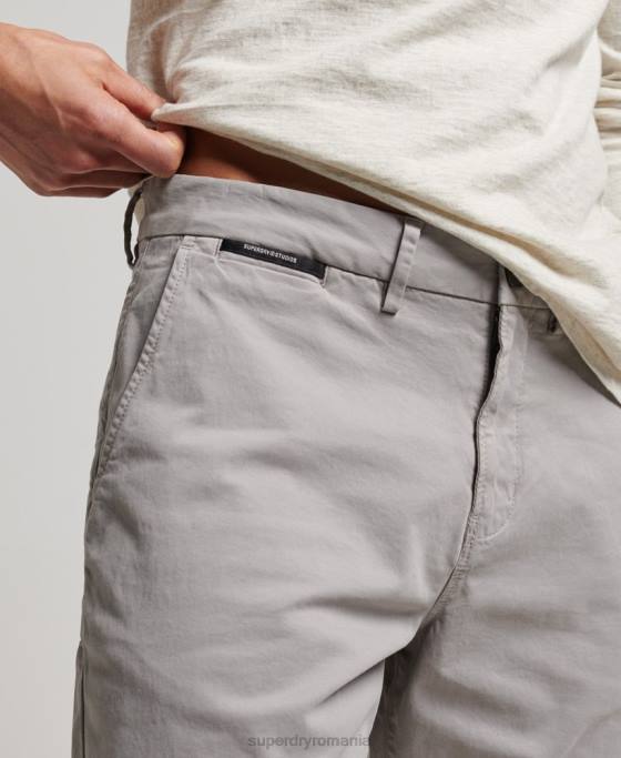 Superdry pantaloni scurți chino îmbrăcăminte gri deschis bărbați JX0Z253