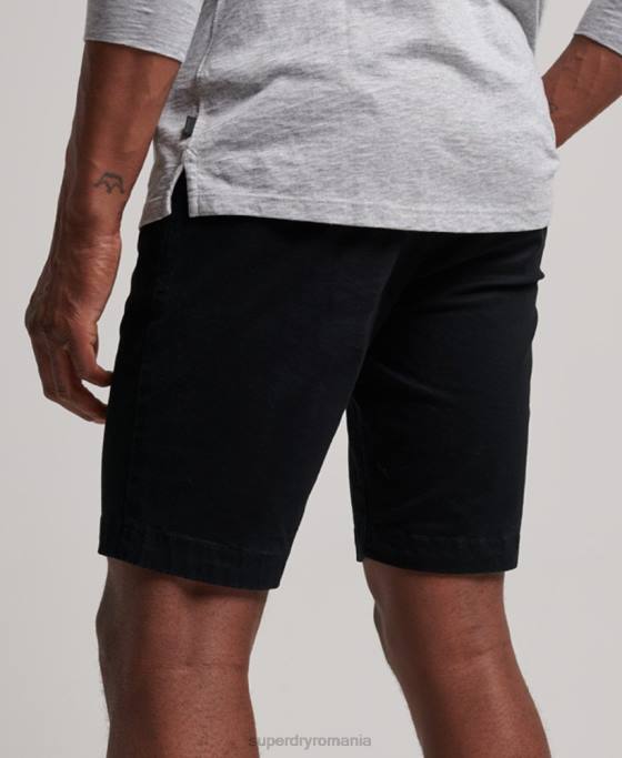 Superdry pantaloni scurți chino îmbrăcăminte negru bărbați JX0Z255