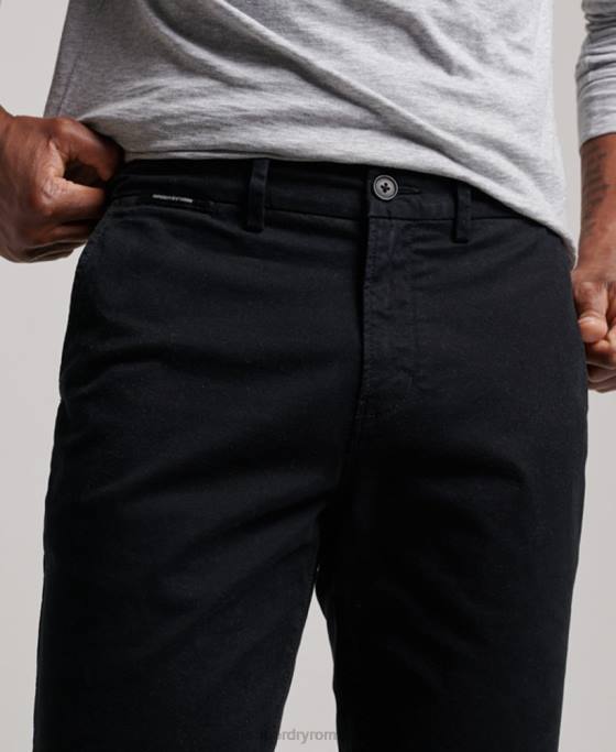 Superdry pantaloni scurți chino îmbrăcăminte negru bărbați JX0Z255