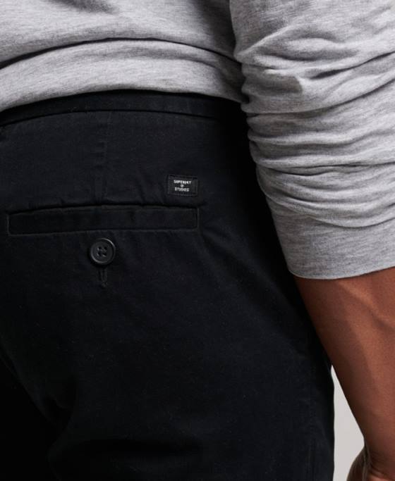 Superdry pantaloni scurți chino îmbrăcăminte negru bărbați JX0Z255