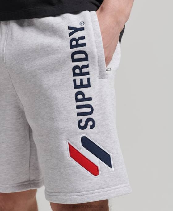 Superdry pantaloni scurți cu aplicare cod îmbrăcăminte gri bărbați JX0Z374