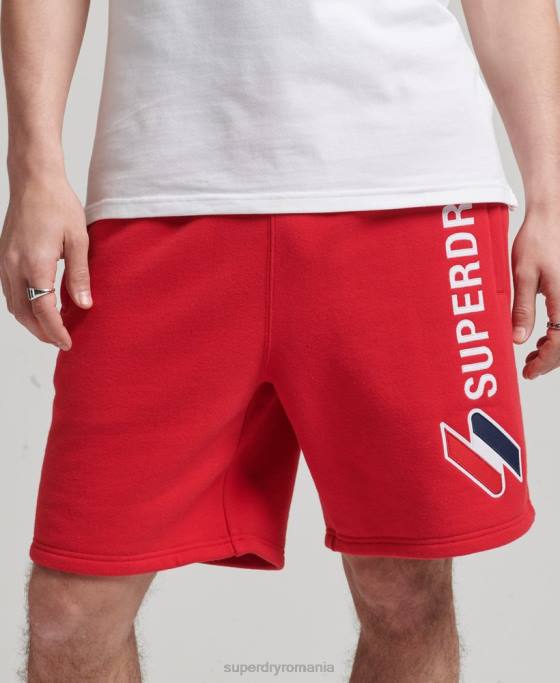 Superdry pantaloni scurți cu aplicare cod îmbrăcăminte roșu bărbați JX0Z366