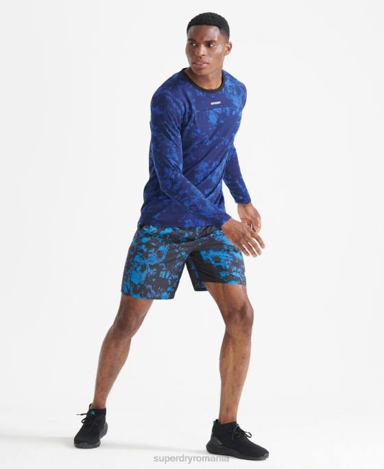 Superdry pantaloni scurți de alergare îmbrăcăminte albastru bărbați JX0Z5379