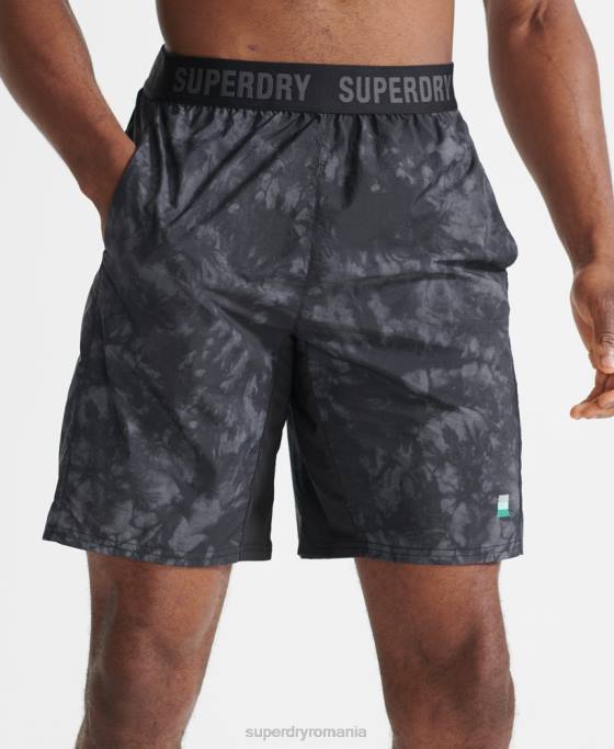 Superdry pantaloni scurți de alergare îmbrăcăminte negru bărbați JX0Z5372