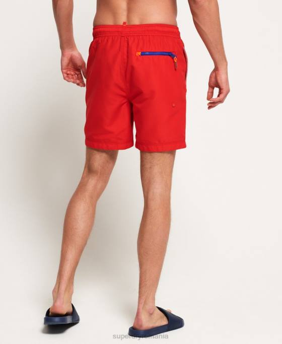 Superdry pantaloni scurți de baie de polo pe apă îmbrăcăminte roșu bărbați JX0Z6499