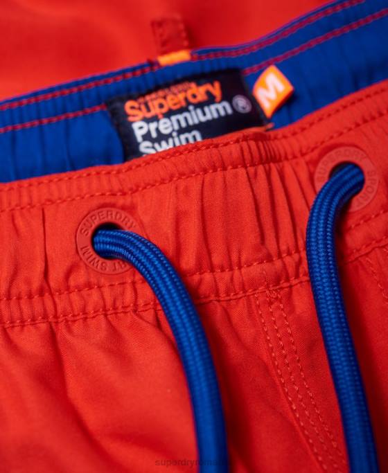 Superdry pantaloni scurți de baie de polo pe apă îmbrăcăminte roșu bărbați JX0Z6499