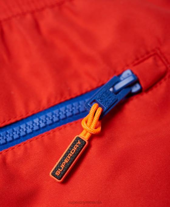 Superdry pantaloni scurți de baie de polo pe apă îmbrăcăminte roșu bărbați JX0Z6499
