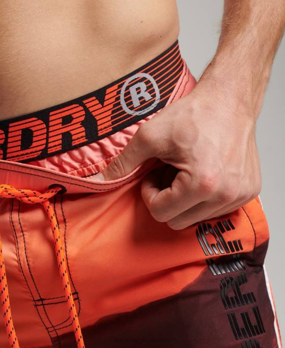 Superdry pantaloni scurți de baie de volei de stat îmbrăcăminte portocale bărbați JX0Z438