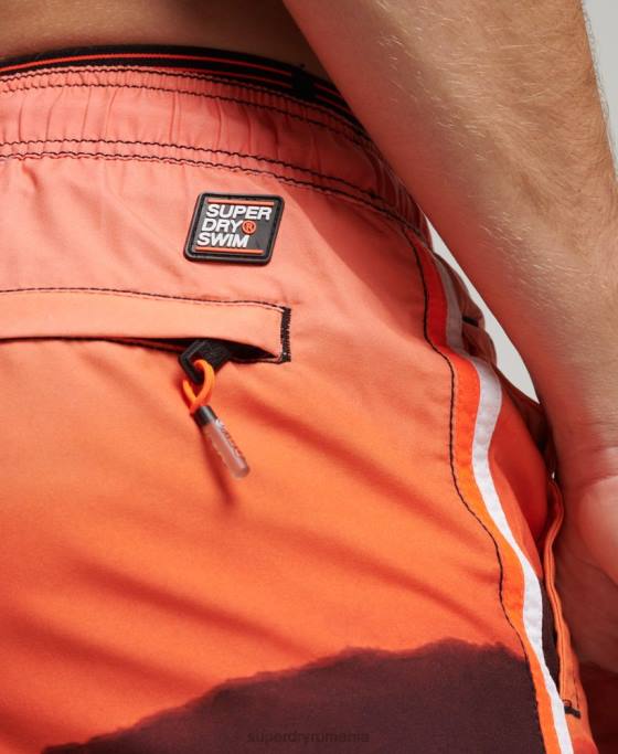 Superdry pantaloni scurți de baie de volei de stat îmbrăcăminte portocale bărbați JX0Z438