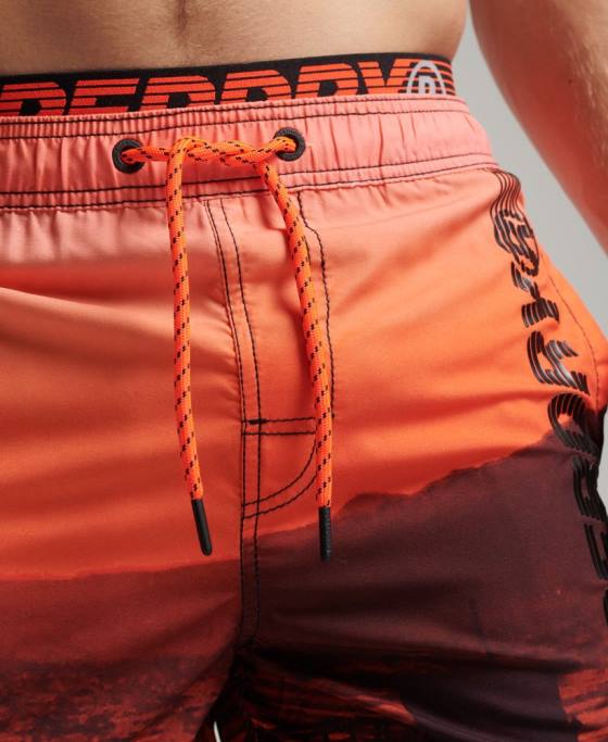 Superdry pantaloni scurți de baie de volei de stat îmbrăcăminte portocale bărbați JX0Z438