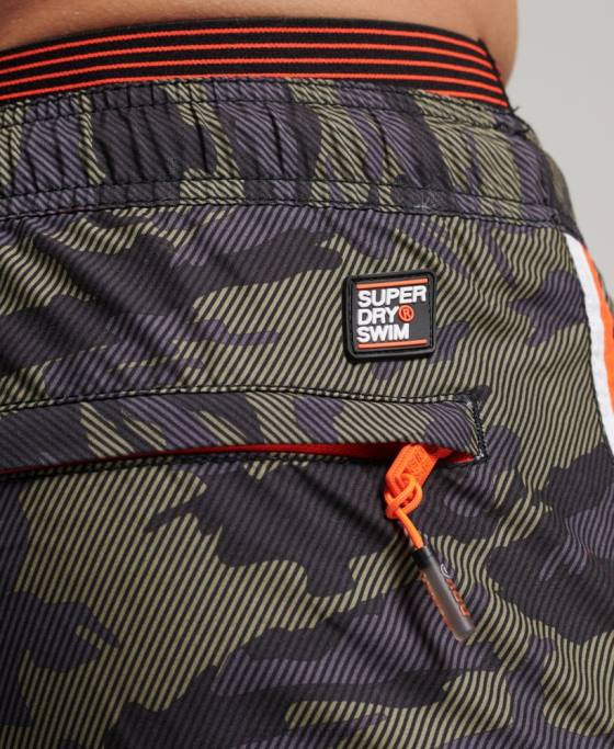Superdry pantaloni scurți de baie de volei de stat îmbrăcăminte verde bărbați JX0Z447