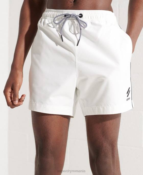 Superdry pantaloni scurți de baie din seria tri îmbrăcăminte alb bărbați JX0Z448