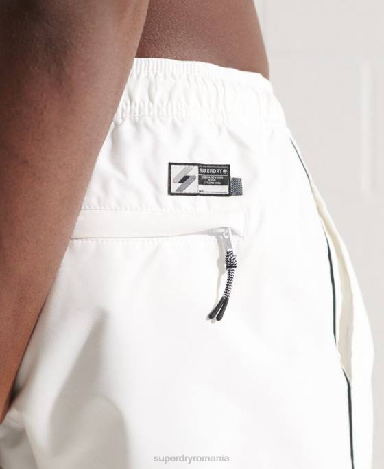 Superdry pantaloni scurți de baie din seria tri îmbrăcăminte alb bărbați JX0Z448