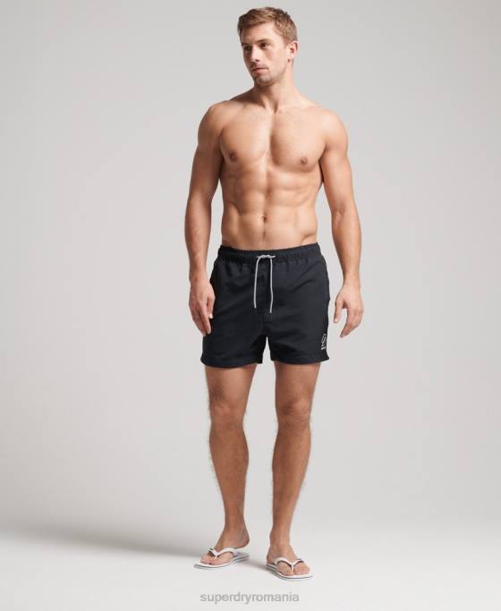 Superdry pantaloni scurți de baie din seria tri îmbrăcăminte negru bărbați JX0Z420