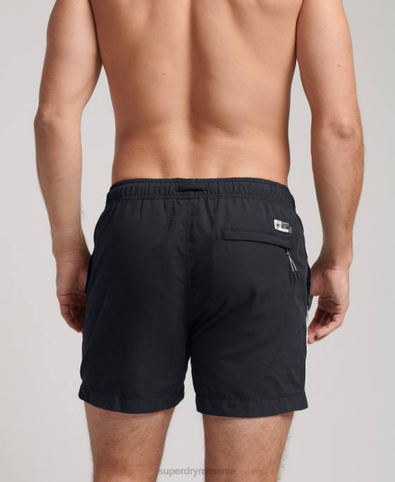 Superdry pantaloni scurți de baie din seria tri îmbrăcăminte negru bărbați JX0Z420