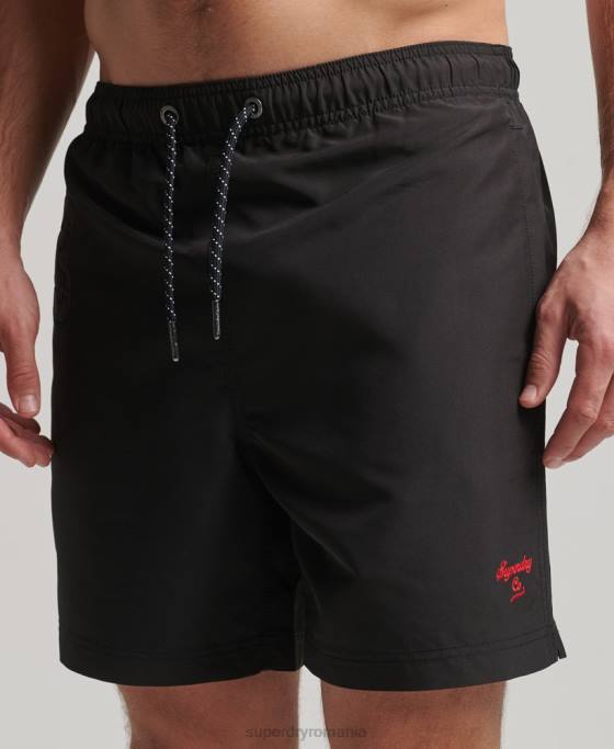 Superdry pantaloni scurți de baie polo reciclați îmbrăcăminte gri inchis bărbați JX0Z397