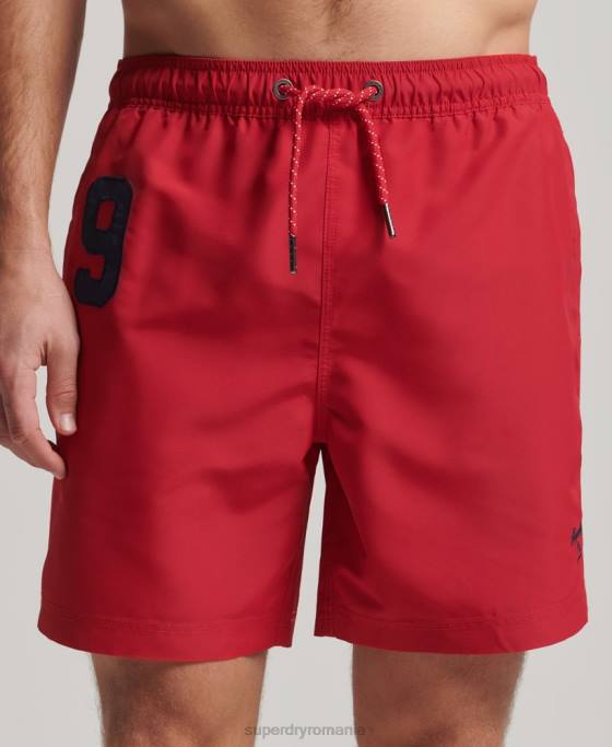 Superdry pantaloni scurți de baie polo reciclați îmbrăcăminte roșu bărbați JX0Z402