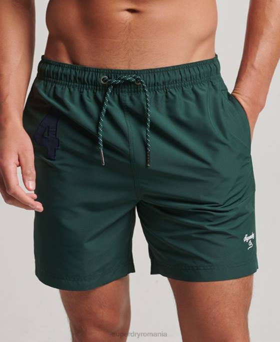 Superdry pantaloni scurți de baie polo reciclați îmbrăcăminte verde bărbați JX0Z394