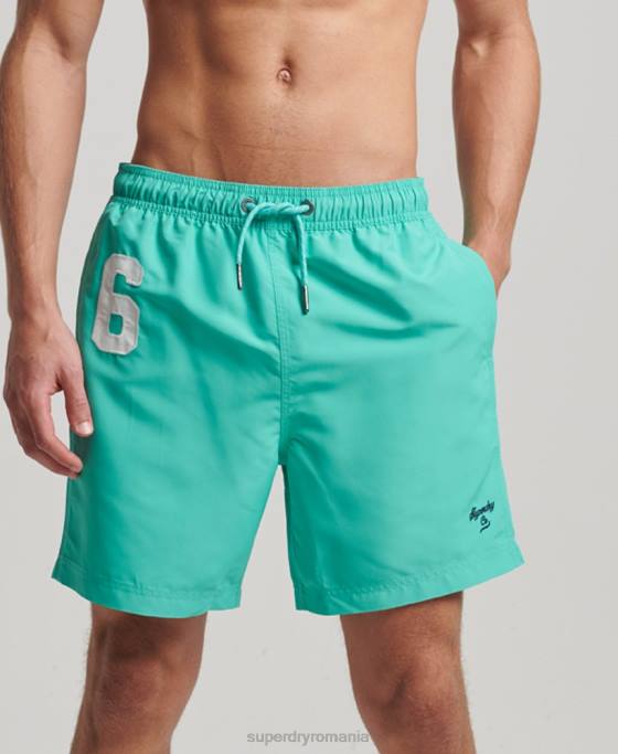 Superdry pantaloni scurți de baie polo reciclați îmbrăcăminte verde bărbați JX0Z412