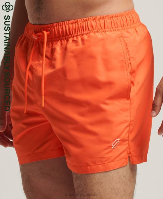 Superdry pantaloni scurți de baie reciclați code essential 15 inch îmbrăcăminte portocale bărbați JX0Z429