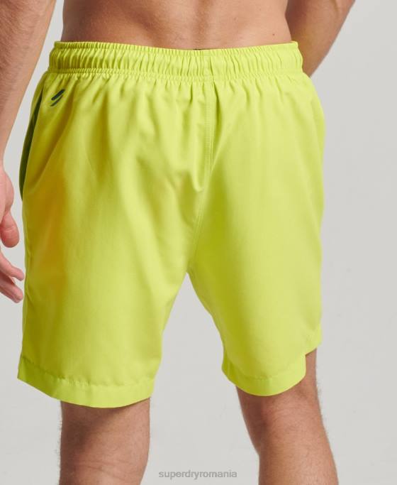 Superdry pantaloni scurți de baie reciclați core sport de 17 inchi îmbrăcăminte galben bărbați JX0Z424