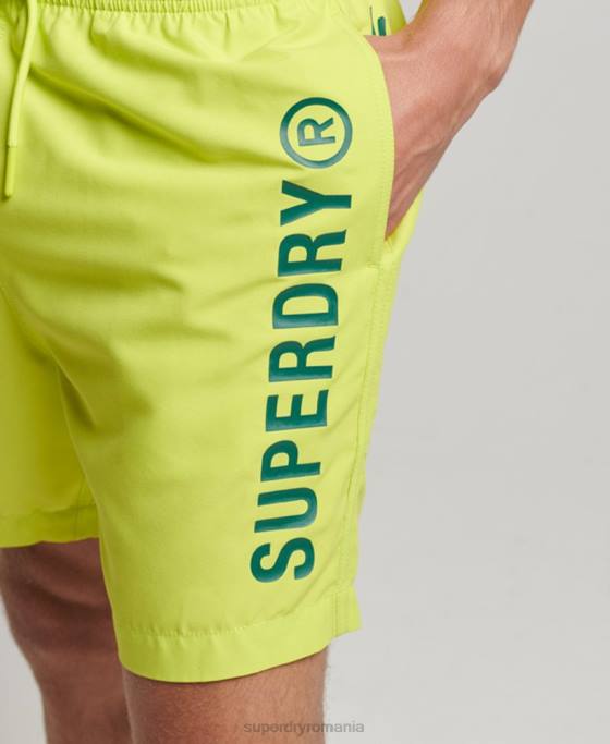Superdry pantaloni scurți de baie reciclați core sport de 17 inchi îmbrăcăminte galben bărbați JX0Z424