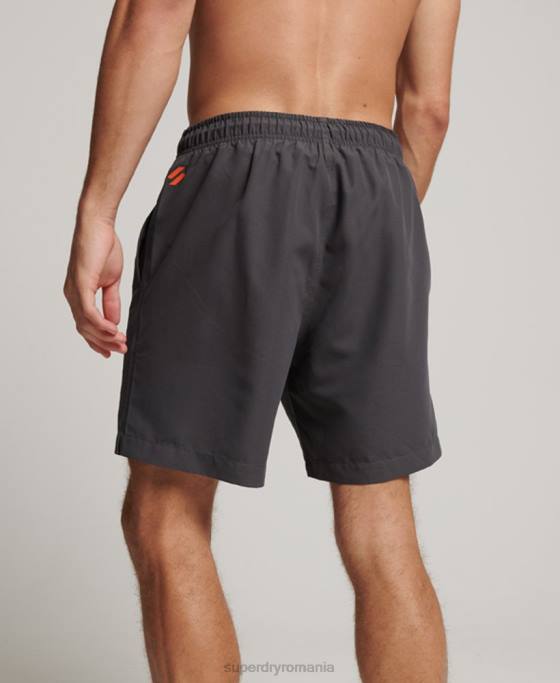 Superdry pantaloni scurți de baie reciclați core sport de 17 inchi îmbrăcăminte gri inchis bărbați JX0Z385