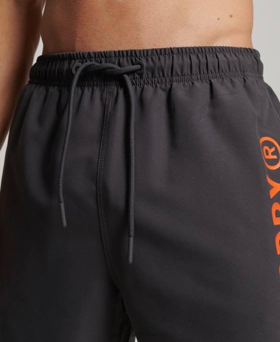 Superdry pantaloni scurți de baie reciclați core sport de 17 inchi îmbrăcăminte gri inchis bărbați JX0Z385