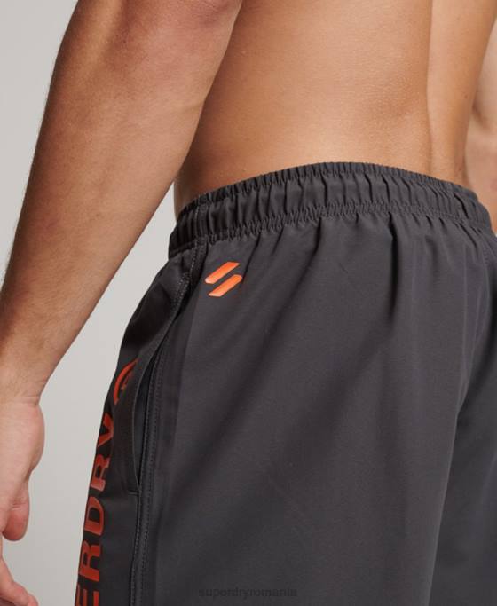 Superdry pantaloni scurți de baie reciclați core sport de 17 inchi îmbrăcăminte gri inchis bărbați JX0Z385